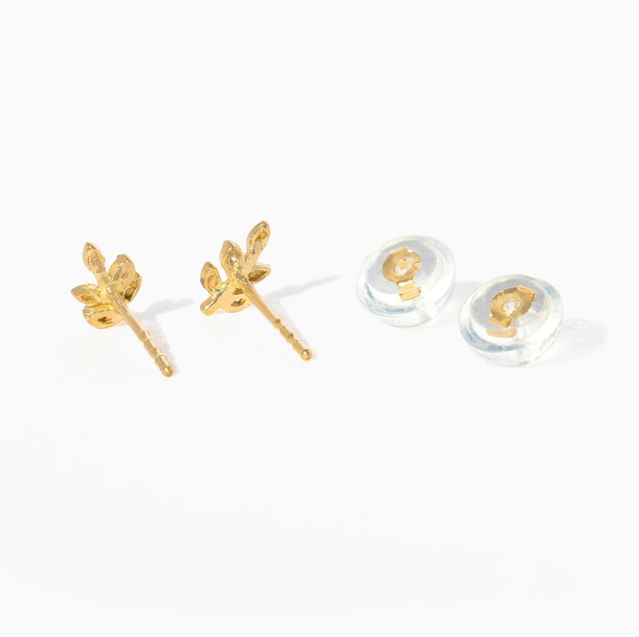 14k Solid Gold Cottage Ivy Studs - Image 3