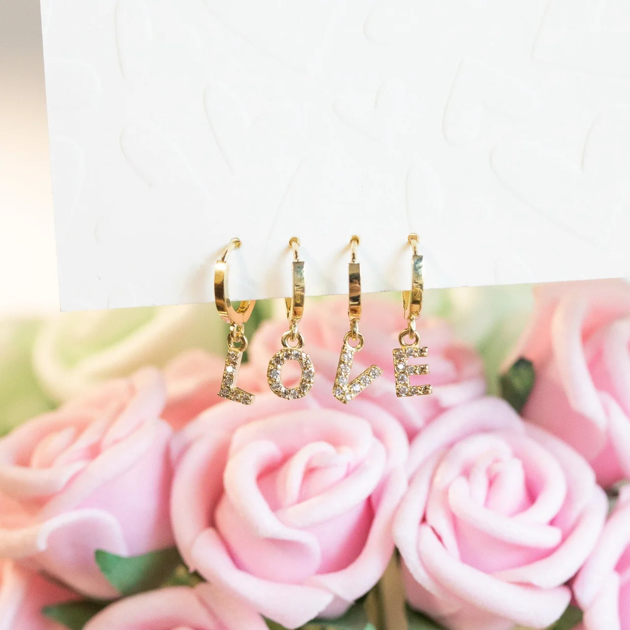 14k Solid Gold Initial Hoop